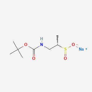 molecular formula C8H16NNaO4S B13631568 sodium(2S)-1-{[(tert-butoxy)carbonyl]amino}propane-2-sulfinate 