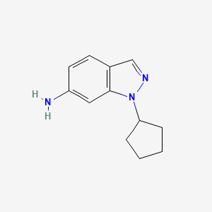 molecular formula C12H15N3 B13631569 1-Cyclopentyl-1h-indazol-6-amine 