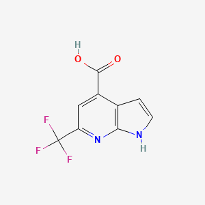 molecular formula C9H5F3N2O2 B13631575 6-(trifluoromethyl)-1H-pyrrolo[2,3-b]pyridine-4-carboxylic acid 