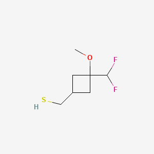 molecular formula C7H12F2OS B13631594 [(1s,3s)-3-(Difluoromethyl)-3-methoxycyclobutyl]methanethiol 