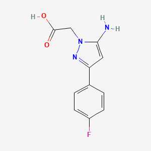 molecular formula C11H10FN3O2 B13631600 2-(5-Amino-3-(4-fluorophenyl)-1h-pyrazol-1-yl)acetic acid 