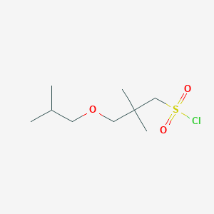 molecular formula C9H19ClO3S B13631607 3-Isobutoxy-2,2-dimethylpropane-1-sulfonyl chloride 