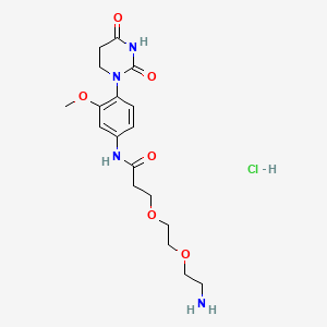 3-[2-(2-aminoethoxy)ethoxy]-N-[4-(2,4-dioxo-1,3-diazinan-1-yl)-3-methoxyphenyl]propanamide hydrochloride