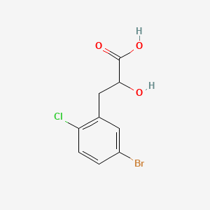 molecular formula C9H8BrClO3 B13631631 3-(5-Bromo-2-chlorophenyl)-2-hydroxypropanoic acid 