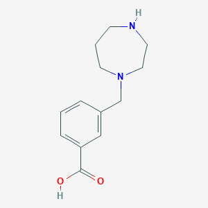 molecular formula C13H18N2O2 B13631653 3-((1,4-Diazepan-1-yl)methyl)benzoic acid 