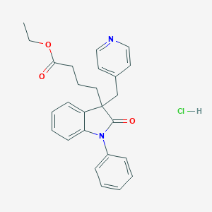 molecular formula C26H27ClN2O3 B136317 2,3-Dihydro-2-oxo-1-phenyl-3-(4-pyridinylmethyl)-1H-indole-3-butanoic acid ethyl ester CAS No. 150897-91-9