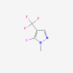 molecular formula C5H4F3IN2 B13631713 5-Iodo-1-methyl-4-(trifluoromethyl)-1H-pyrazole 