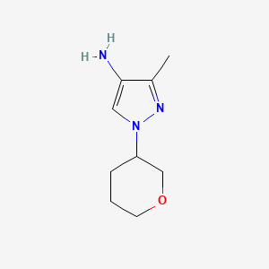 molecular formula C9H15N3O B13631720 3-methyl-1-(oxan-3-yl)-1H-pyrazol-4-amine 