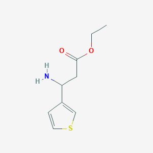 molecular formula C9H13NO2S B13631729 Ethyl 3-amino-3-(thiophen-3-yl)propanoate CAS No. 167834-28-8