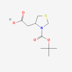 molecular formula C10H17NO4S B13631759 2-(3-(tert-Butoxycarbonyl)thiazolidin-4-yl)acetic acid 