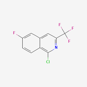 molecular formula C10H4ClF4N B13631760 1-Chloro-6-fluoro-3-(trifluoromethyl)isoquinoline 