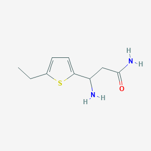 molecular formula C9H14N2OS B13631813 3-Amino-3-(5-ethylthiophen-2-yl)propanamide 