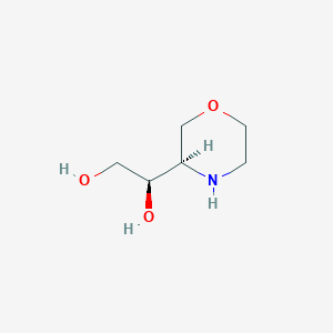 molecular formula C6H13NO3 B13631861 (R)-1-((R)-Morpholin-3-yl)ethane-1,2-diol 