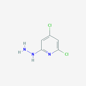 molecular formula C5H5Cl2N3 B13631953 2,4-Dichloro-6-hydrazinopyridine 