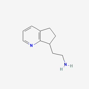 2-{5h,6h,7h-Cyclopenta[b]pyridin-7-yl}ethan-1-amine