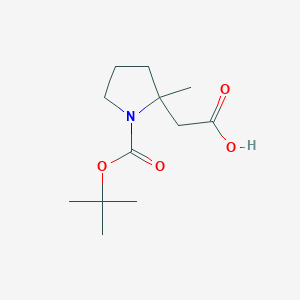 molecular formula C12H21NO4 B13631973 N-Boc-2-(2-methylpyrrolidin-2-YL)acetic acid 