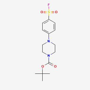 molecular formula C15H21FN2O4S B13631981 Tert-butyl4-[4-(fluorosulfonyl)phenyl]piperazine-1-carboxylate 