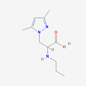 molecular formula C11H19N3O2 B13631989 3-(3,5-Dimethyl-1h-pyrazol-1-yl)-2-(propylamino)propanoic acid 