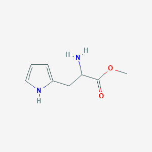 molecular formula C8H12N2O2 B13631996 methyl 2-amino-3-(1H-pyrrol-2-yl)propanoate 