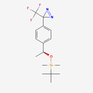 molecular formula C16H23F3N2OSi B13632013 tert-butyl-dimethyl-[(1S)-1-[4-[3-(trifluoromethyl)diazirin-3-yl]phenyl]ethoxy]silane 