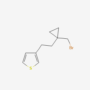 molecular formula C10H13BrS B13632014 3-(2-(1-(Bromomethyl)cyclopropyl)ethyl)thiophene 