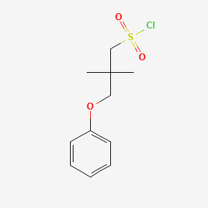 molecular formula C11H15ClO3S B13632022 2,2-Dimethyl-3-phenoxypropane-1-sulfonyl chloride 