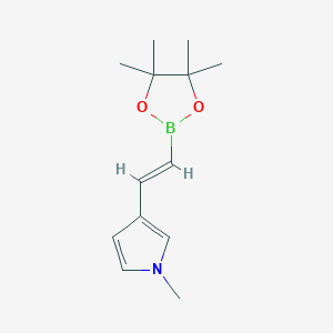 molecular formula C13H20BNO2 B13632046 1-methyl-3-[2-(tetramethyl-1,3,2-dioxaborolan-2-yl)ethenyl]-1H-pyrrole 