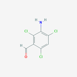 molecular formula C7H4Cl3NO B13632052 3-Amino-2,4,6-trichlorobenzaldehyde 