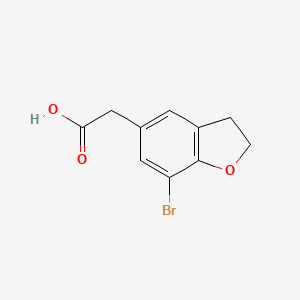 molecular formula C10H9BrO3 B13632071 2-(7-Bromo-2,3-dihydro-1-benzofuran-5-yl)acetic acid 