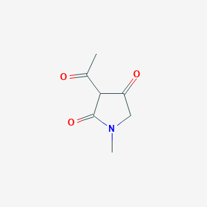 molecular formula C7H9NO3 B13632108 3-Acetyl-1-methylpyrrolidine-2,4-dione 