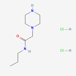 molecular formula C9H21Cl2N3O B13632114 2-(piperazin-1-yl)-N-propylacetamidedihydrochloride 