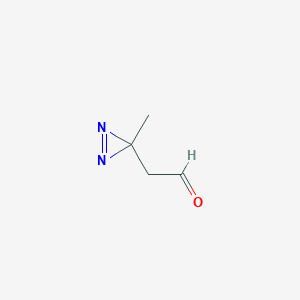 molecular formula C4H6N2O B13632119 2-(3-methyl-3H-diazirin-3-yl)acetaldehyde CAS No. 25056-00-2