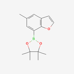 molecular formula C15H19BO3 B13632144 4,4,5,5-Tetramethyl-2-(5-methyl-1-benzofuran-7-yl)-1,3,2-dioxaborolane 