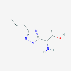 molecular formula C9H18N4O B13632214 1-Amino-1-(1-methyl-3-propyl-1h-1,2,4-triazol-5-yl)propan-2-ol 