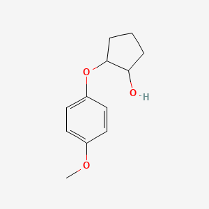 molecular formula C12H16O3 B13632224 2-(4-Methoxyphenoxy)cyclopentan-1-ol 