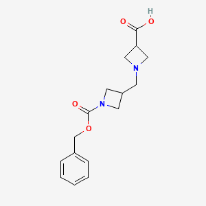 molecular formula C16H20N2O4 B13632247 1-({1-[(Benzyloxy)carbonyl]azetidin-3-yl}methyl)azetidine-3-carboxylic acid 