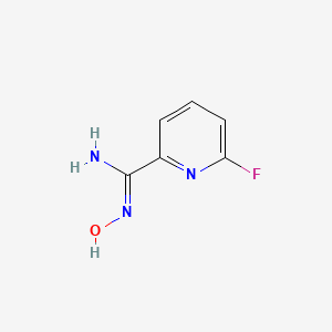 molecular formula C6H6FN3O B13632258 6-Fluoro-N-hydroxypicolinimidamide 