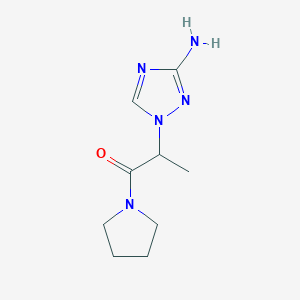 molecular formula C9H15N5O B13632263 2-(3-Amino-1h-1,2,4-triazol-1-yl)-1-(pyrrolidin-1-yl)propan-1-one 