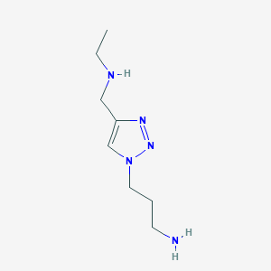 molecular formula C8H17N5 B13632283 3-(4-((Ethylamino)methyl)-1h-1,2,3-triazol-1-yl)propan-1-amine 