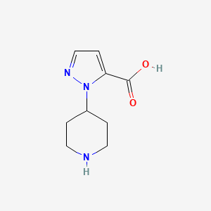 molecular formula C9H13N3O2 B13632352 1-(piperidin-4-yl)-1H-pyrazole-5-carboxylic acid 