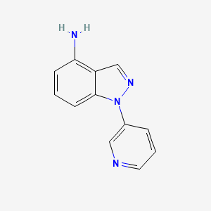 molecular formula C12H10N4 B13632466 1-(pyridin-3-yl)-1H-indazol-4-amine 