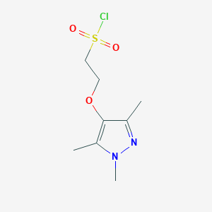 2-((1,3,5-Trimethyl-1h-pyrazol-4-yl)oxy)ethane-1-sulfonyl chloride