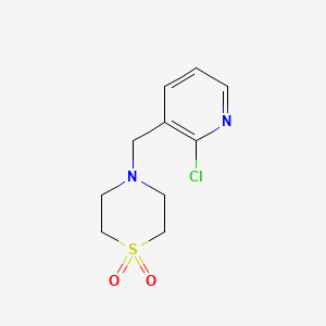 molecular formula C10H13ClN2O2S B13632474 4-((2-Chloropyridin-3-yl)methyl)thiomorpholine 1,1-dioxide CAS No. 1249769-71-8