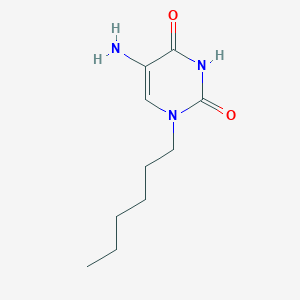 molecular formula C10H17N3O2 B13632481 5-Amino-1-hexylpyrimidine-2,4(1h,3h)-dione 