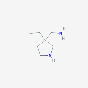 molecular formula C7H16N2 B13632527 (3-Ethylpyrrolidin-3-yl)methanamine 