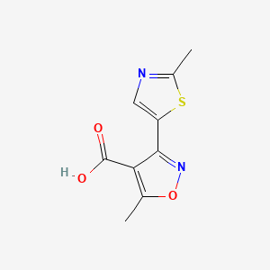 molecular formula C9H8N2O3S B13632542 5-Methyl-3-(2-methyl-5-thiazolyl)isoxazole-4-carboxylic Acid 