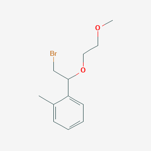 molecular formula C12H17BrO2 B13632556 1-(2-Bromo-1-(2-methoxyethoxy)ethyl)-2-methylbenzene 