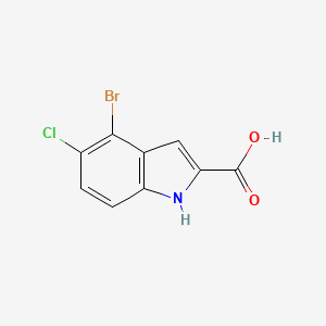 molecular formula C9H5BrClNO2 B13632593 4-bromo-5-chloro-1H-indole-2-carboxylic acid CAS No. 2153325-59-6