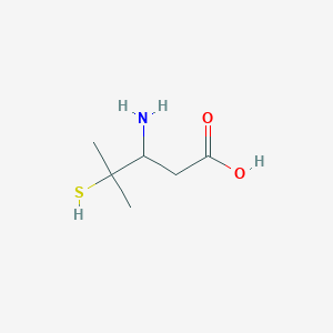 molecular formula C6H13NO2S B13632601 3-Amino-4-methyl-4-sulfanylpentanoic acid 