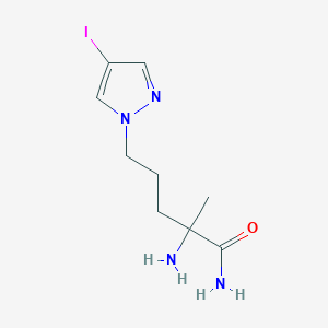 molecular formula C9H15IN4O B13632609 2-Amino-5-(4-iodo-1h-pyrazol-1-yl)-2-methylpentanamide 